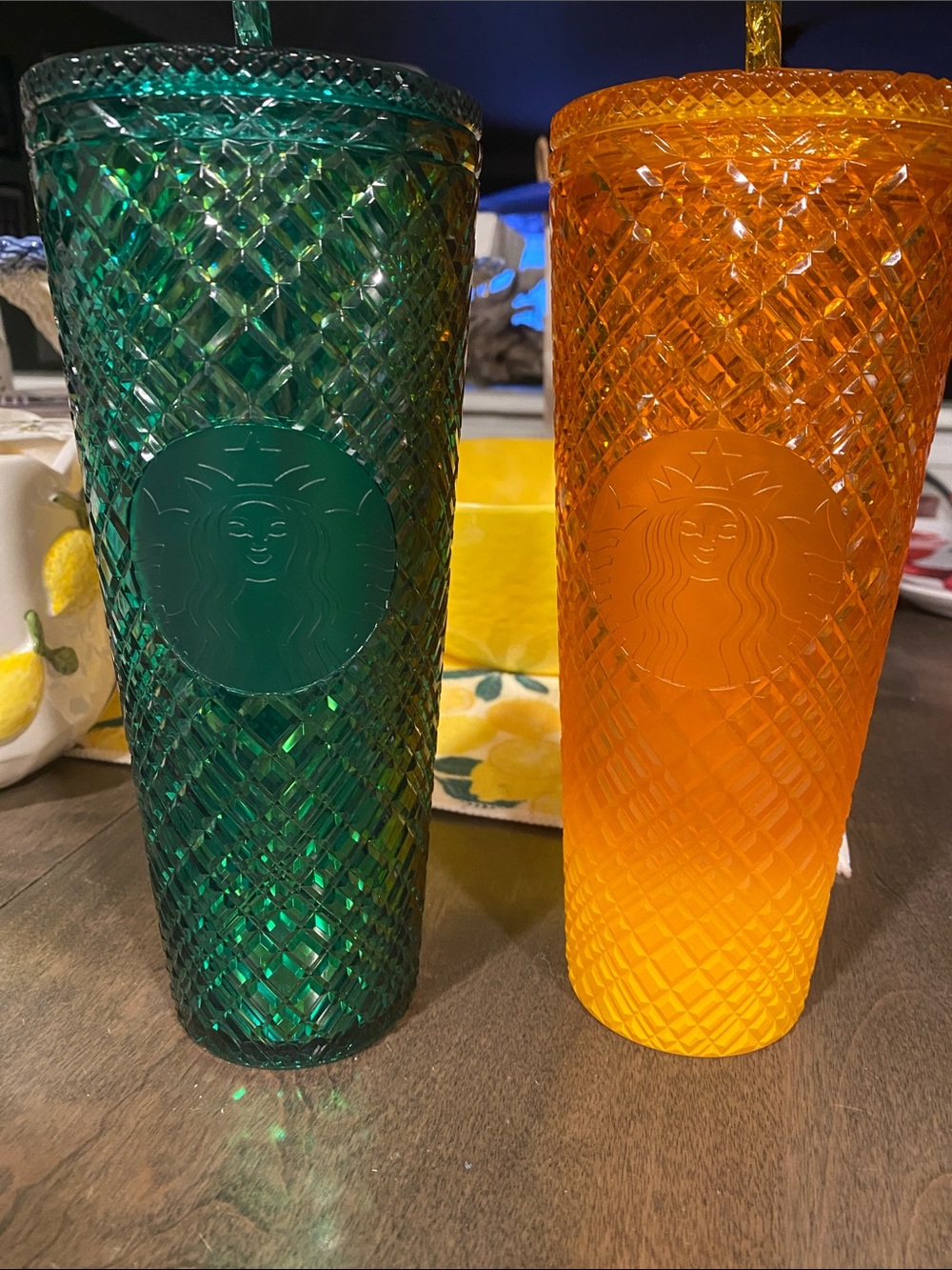 Starbucks Textured Reusable Tumblers - Green & Orange